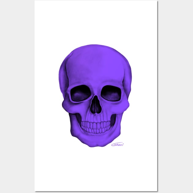 Purple Skull (On White Background) Wall Art by GDGCreations